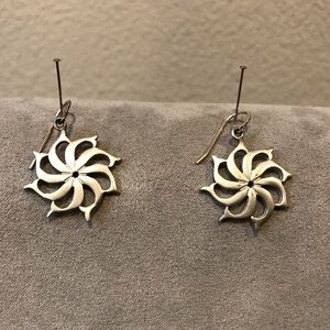 Pewter Dolphin Swirl Earrings